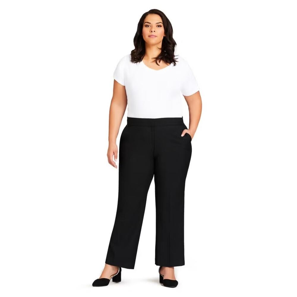NWT Avenue black 3 pairs of pants one crop size 28